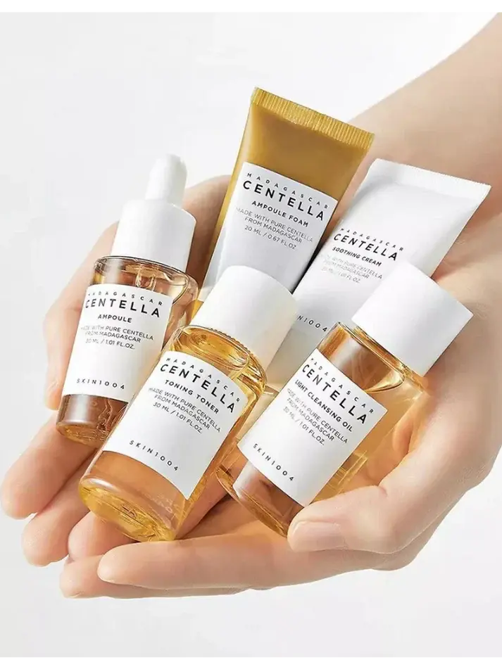 SKIN1004 Madagascar Centella Travel Kit Toner Ampoule Soothing Cream Cleansing Oil Ampoule Foam Basic Skincare Box Skin1004