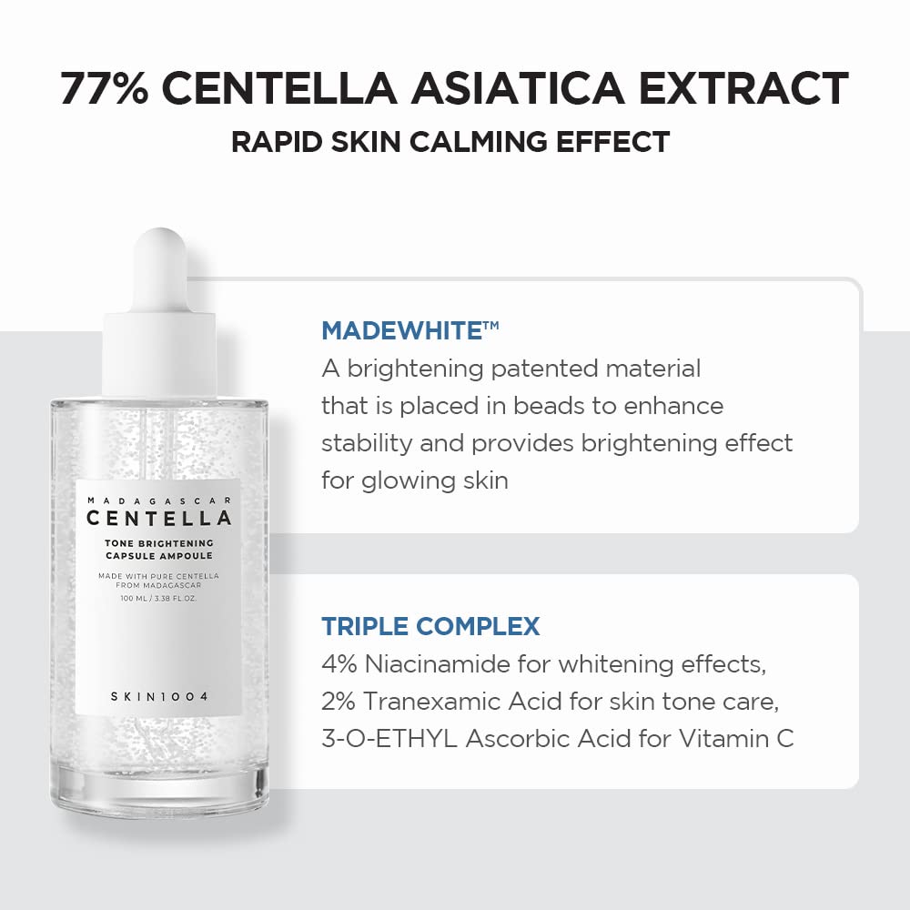 SKIN1004 Madagascar Centella Tone Brightening Capsule Ampoule 3.38 fl oz(100ml) Calming Moisturizing Brightening Sensitive Skin Skin1004