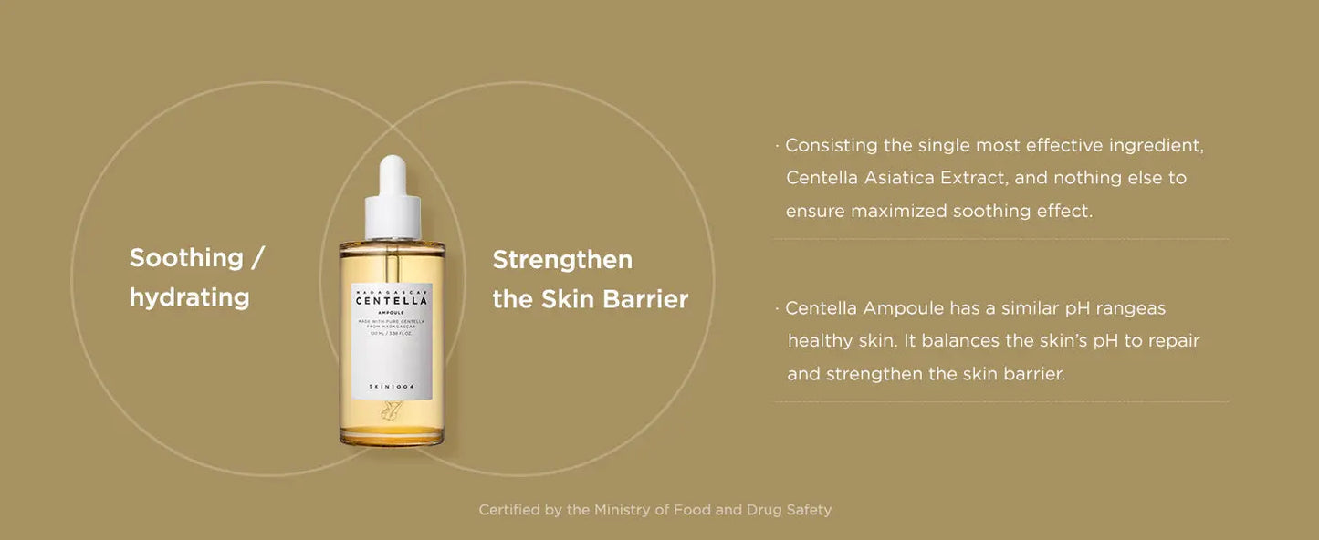SKIN1004 Madagascar Centella Asiatica Ampoule Facial Serum 3.38 fl.oz(100ml) Skin1004