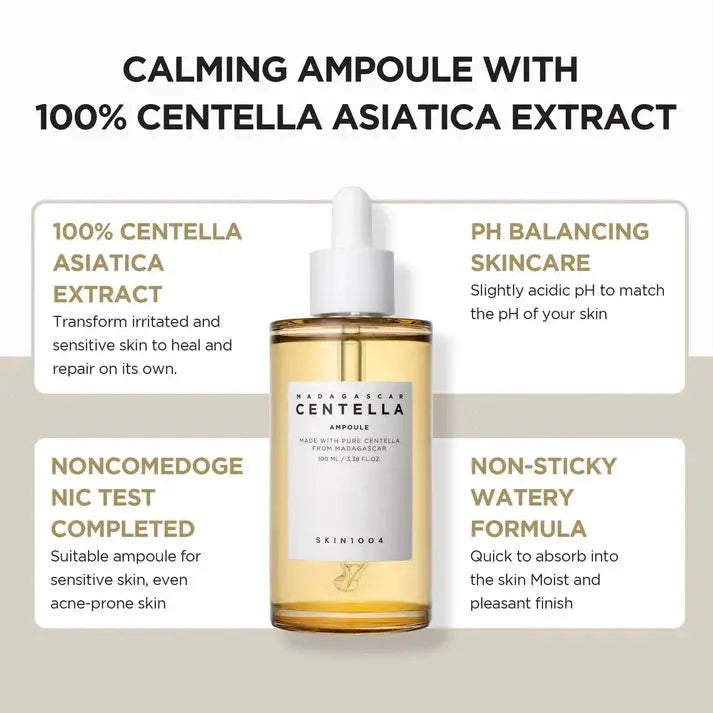 SKIN1004 Madagascar Centella Asiatica Ampoule Facial Serum 3.38 fl.oz(100ml) Skin1004
