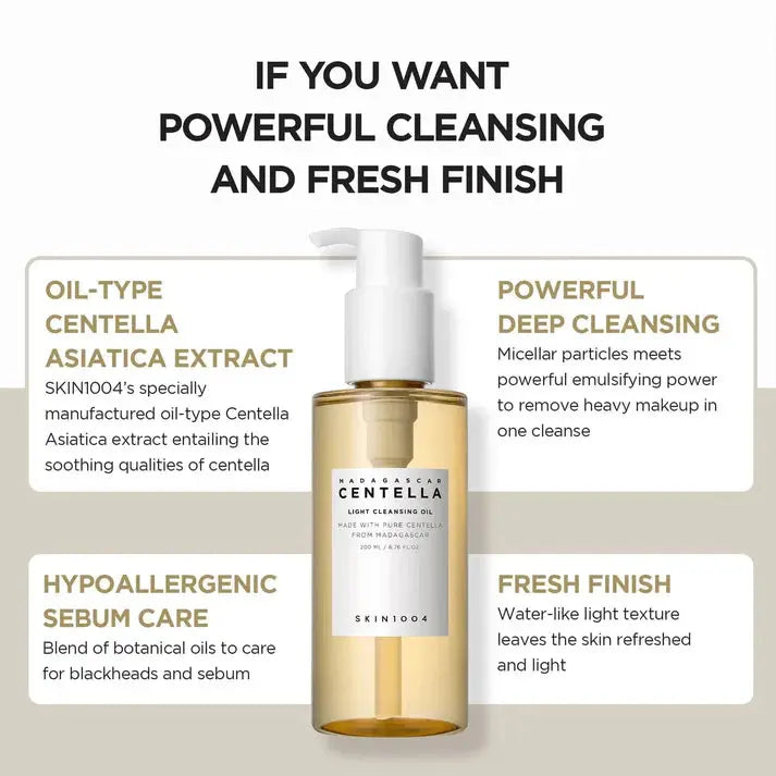 SKIN1004 Madagascar Centella Light Cleansing Oil 6.76 fl.oz, 200ml Skin1004