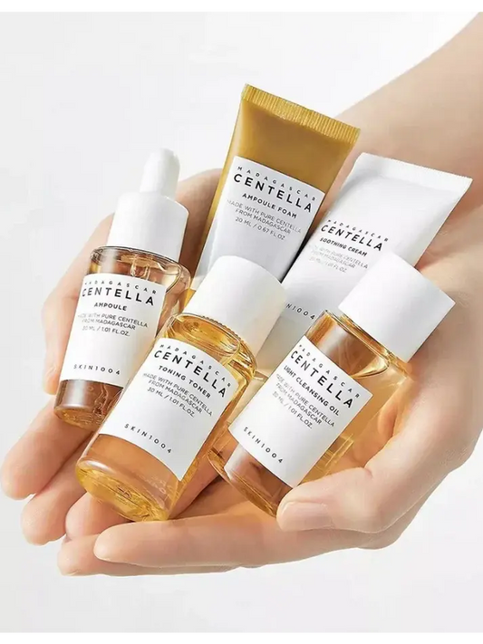 SKIN1004 Madagascar Centella Travel Kit Toner Ampoule Soothing Cream Cleansing Oil Ampoule Foam Basic Skincare Box Skin1004